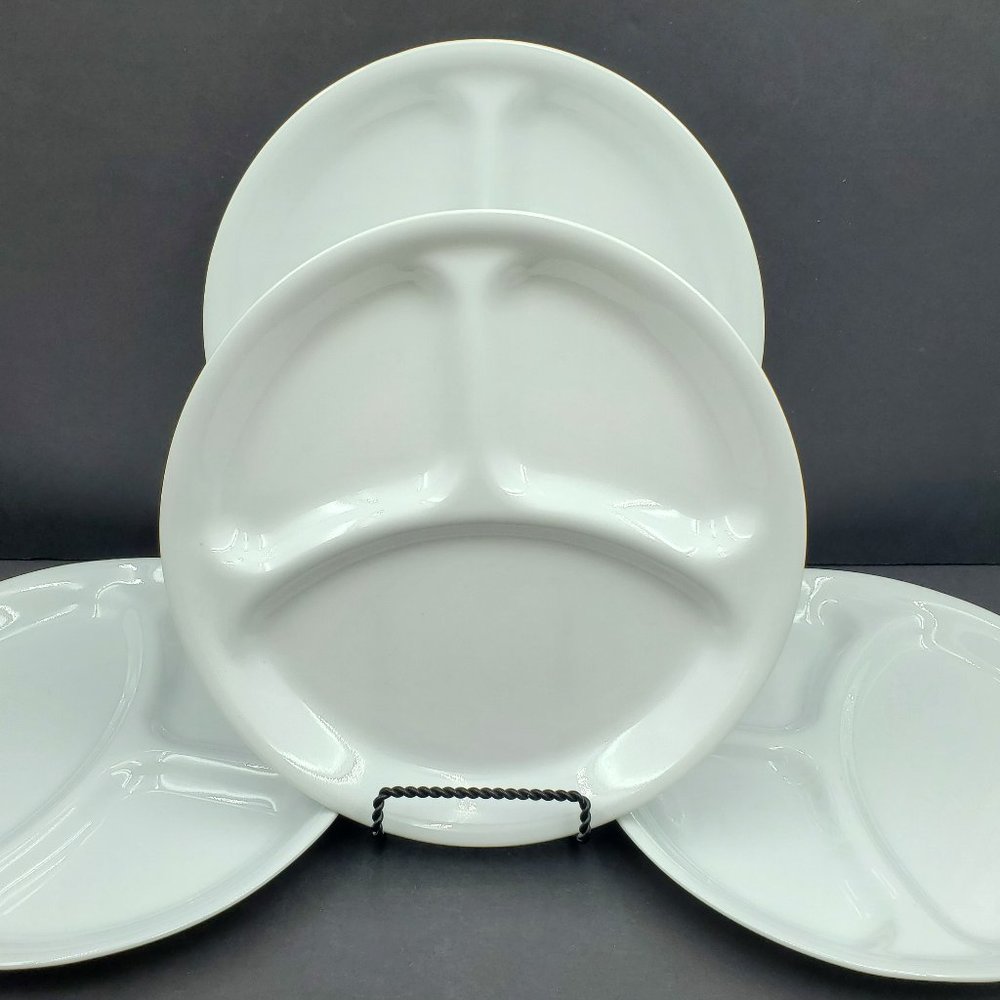Corelle Winter Frost White Divided Dinner Plates 3 Section Grill Lunch Plates